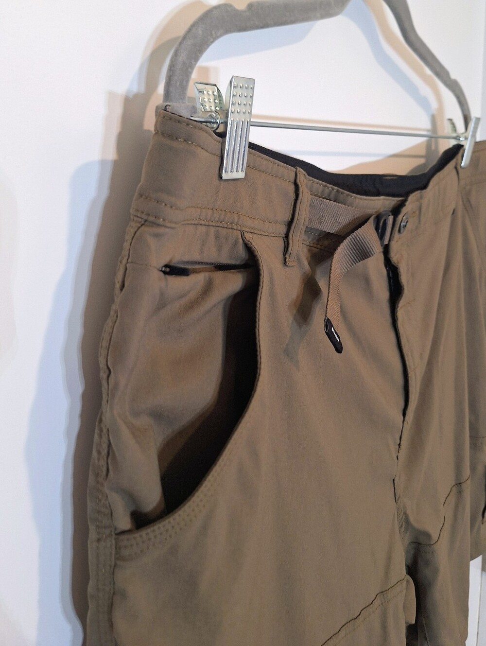 PrAna Zion Stretch Cargo Hiking Shorts 40/08 Olive Green Outdoors Gorpcore - Picture 4 of 16